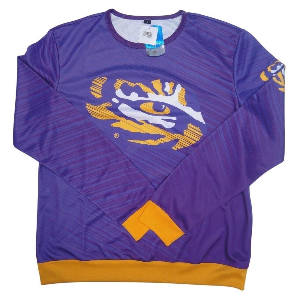 Men's Purple LSU Tigers Tide Static Rain Sweatshirt, Officially Licensed, Size L